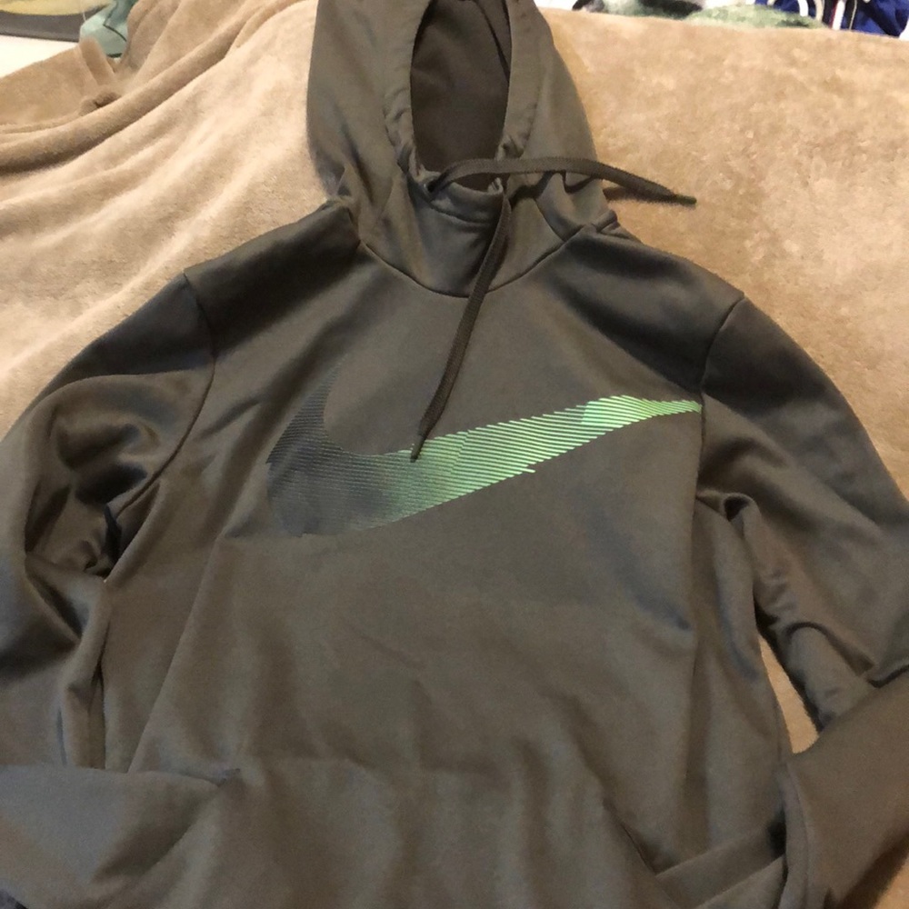 Nike hoodie green with green swish size small EUC